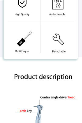Silver Durable Universal Torque Wrench Implan Gigi Serbaguna