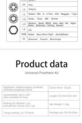 Set Alat Implan Gigi Autoclavable Obeng Ringan