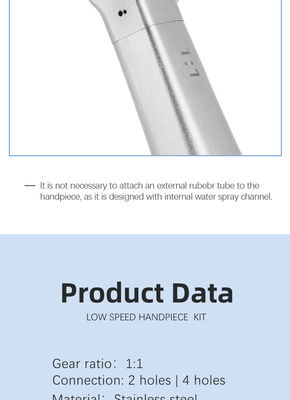 Unit Handpiece Gigi Stabil Motor Udara Bahan Stainless Steel