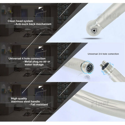 Handpiece Gigi Stainless Steel Berkecepatan Tinggi Dengan Anti Kebisingan Belakang Kurang Dari 60db