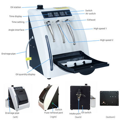 60L/Min Pelumas Handpiece Gigi Kecepatan Tinggi Atau Rendah Mesin Pelumas Handpiece