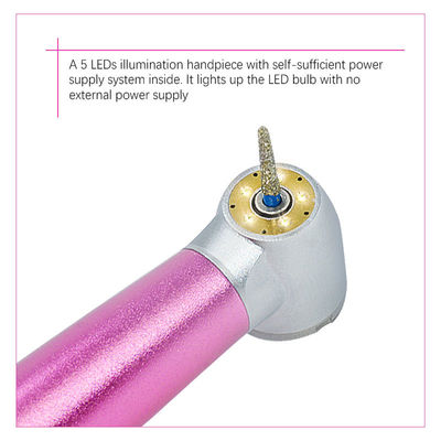 5 Semprotan Air Gigi Kecepatan Tinggi Handpiece Dengan Lima Bantalan Keramik Lampu LED