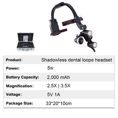Headband Adjustable Dental Led Headlight Teropong Loupes 2.5x 3.5x