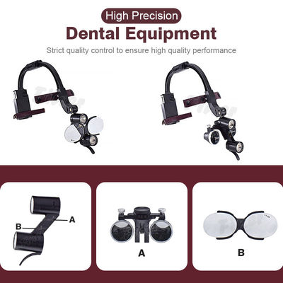 Headband Adjustable Dental Led Headlight Teropong Loupes 2.5x 3.5x