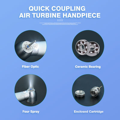 Fiber Optic Dental Handpiece Kecepatan Tinggi Cocok Untuk Fiber Optic Coupling