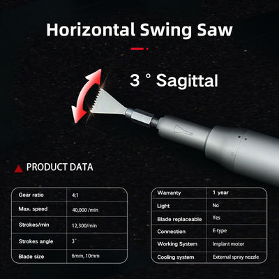 6mm Blade Dental Saw Handpiece Implan Gigi Bedah Saw Handpiece