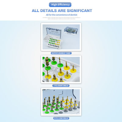 Long &amp; Short Drills Kit Osseodentification Drills Kit Untuk Implantasi Gigi