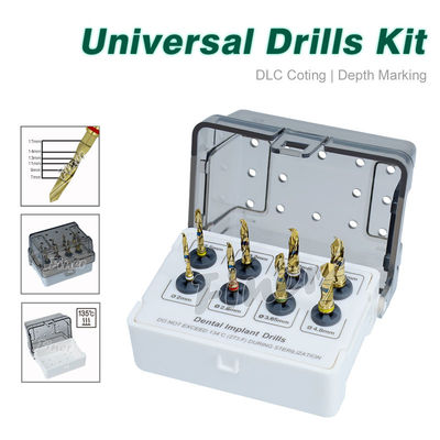 Dental Drill Kit 8 Piece Implant Bedah Bor Emas Implant Alat