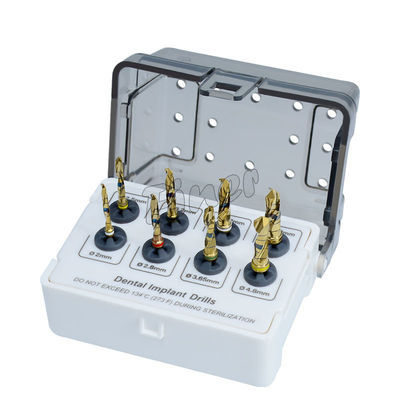 Dental Drill Kit 8 Piece Implant Bedah Bor Emas Implant Alat