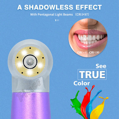 Turbin Udara Gigi Serat Optik Handpiece Berkecepatan Tinggi Dengan 5 Lampu LED E-Generator Gigi Handpiece Berkecepatan Tinggi