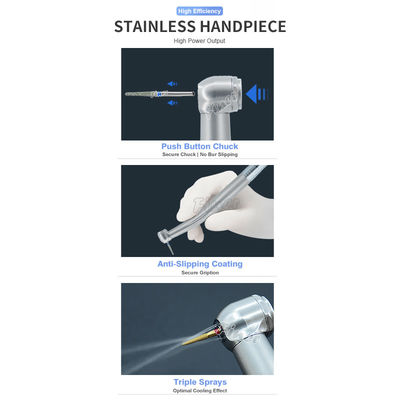 Handpiece Kecepatan Tinggi Turbin Gigi Air-Driven Baja Rustless dengan CE