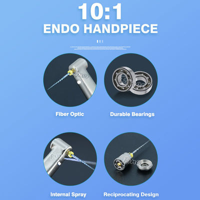 Serat Optik 10:1 Handpiece Gigi 10:1 Handpiece Gigi Kecepatan Rendah Endodontik Contra Angle